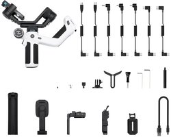 Gimbal Smartphone - Stabilisator voor Smartphone & Camera - Gimbal voor Smartphone & Camera - 3-Axis - Handheld spiegelloos - met AI-tracker Magnetic Fill - 360° - Kantelhoek +170°~-45° - Zwart/Wit