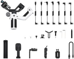 Gimbal Smartphone - Stabilisator voor Smartphone & Camera - Gimbal voor Smartphone & Camera - 360° - Kantelhoek +170°~-45° - 3-Axis - Handheld spiegelloos - met AI-tracker Magnetic Fill - Zwart/Wit