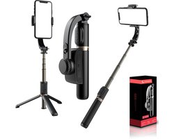 LEVANTU Gimbal Stabilisator voor Smartphone - Selfiestick - telefoonstatief - met Afstandsbediening - Tripod - Zwart