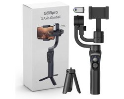 S5BPro Gimbal - 3-Assig - Smartphone Stabilisator - Anti-Shake - Tripod - Selfie Stick - Zwart