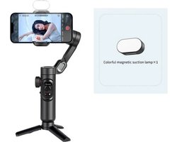 Smartphone Gimbal Kit — Inclusief magnetisch lampje — Stabilizer voor smartphones — Anti-shake stabilisatie — Geschikt voor alle smartphones — Object- en gezichtsherkenning - Zwart