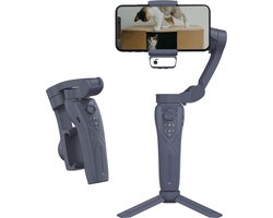 Wuff - Gimbal - Telefoon stabilisator - 3-assige Gimbal met lampje & AI-sensor – Stabilisatie en diverse assen – Gezichts- en objecttracking – Inclusief tripod - 1500 MAH - Batterijduur 5 uur - Gezichtsherkenning - Smartphone Stabilisator - Zwart