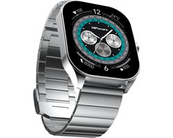 HiFuture Apex Roestvrijstalen Smartwatch heren, 2.04 Amoled Display, IP68 waterdicht, Tot 7 dagen batterijduur, hartslagmeter, Stappenteller, Compatibel met iOS en Android (Zilver)