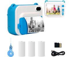 Bolture Polaroid Camera - Camera Met Printer - Digitale Foto Camera - Oplaadbaar - Blauw