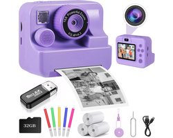 Children's Instant Camera 2.4 Inch 1080p HD Digital Camera for Kids with 32GB Card