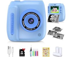 Direct Print Kinder Camera - 1080P HD met 32GB Geheugen en Fotopapier