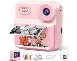 Directe Print Camera voor Kinderen - 2.4" Scherm, 1080p HD, Inclusief Papier en Kleurpotloden