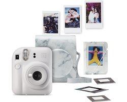 FUJIFILM instax mini 12™ Bundel - Instant camera + 1 x 10 stuks film, cameratas & stickers - Clay White & Marble