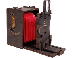 JollyLook Pinhole SQUARE Instant Film Camera, HOUT, donker bruin (gemonteerd)