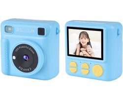 Kindercamera Instantcamera - 1080P 2,4 inch scherm Kindercamera met 32 GB-kaart en afdrukpapier, kindercamera kerstcadeau voor jongens en meisjes van 3-12 jaar,blauw