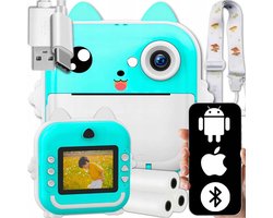 Mini-afdrukcamera voor kinderen - Thermische afdruktechnologie - Zwart-wit afdrukken - 2,4-inch IPS-scherm - 1200 mAh - 200 W pixels