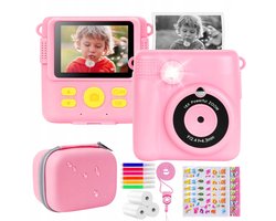 Multifunctionele kindercamera - Instant thermische printer - 32GB Opslag & 2.4 Inch Scherm - Roze Model met Accessoires - Educatief Speelgoed