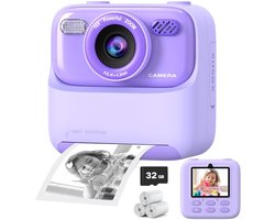 Upgrade Kids Camera Instant Print for Boys and Girls, 1080P HD Dual-Lens Selfie Digital Camera with Print Paper & 32G Card, Christmas Birthday Gifts Toys for Toddler and Teenagers Age 3-16 Years Old