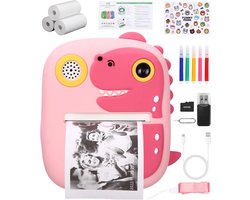 Zaxiva Instant Camera for Kids, 1080P 2.4 Inch Instant Camera for Kids with 32G Card, 3x Printer Paper, 32GB Card, Digital Camera for Kids, 5 Colored Pens, 3-12 Years, Boys and