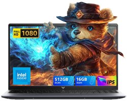 Acemagic Laptop - 15,6 inch 12e generatie Intel N97 processor tot 3,6 GHz- 16GB DDR4 RAM 512 GB SSD Windows 11 WiFi 5, BT5.0 Notebook Grijs