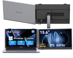 Blackview Hibook 6 Laptop + SCM8 15,3" Draagbare Monitor Set, 16GB+256GB, FHD IPS Scherm, Dual-band WiFi, Kantoor & Studie Set (incl. Laptop tas, Muis, etc., Grijs)