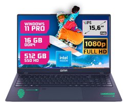 GMR - 15.6 Inch Full HD Laptop - Intel N95 - 16GB DDR4 RAM - 512GB SSD - Windows 11 Pro voor Thuis, Office en Studie notebook