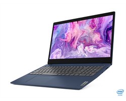 Lenovo IdeaPad 3 15IIL05 Intel® Core™ i3 i3-1005G1 Laptop 39,6 cm (15.6") Full HD 8 GB DDR4-SDRAM 256 GB SSD Wi-Fi 5 (802.11ac) Gratis DOS Blauw