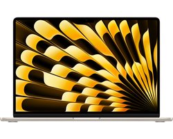 Apple MacBook Air Apple M M3 Laptop 38,9 cm (15.3") 16 GB 256 GB SSD Wi-Fi 6E (802.11ax) macOS Sonoma Nederlands Beige