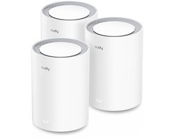 Cudy M3000 3-PACK mesh-wifi-systeem Dual-band (2.4 GHz / 5 GHz) Wi-Fi 6 (802.11ax) Grijs, Wit 1 Intern