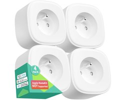 Meross 4 x WiFi Socket (Type E), Intelligent Socket, Compatible with Alexa, Google Home, SmartThings, Programmable, Remote Control