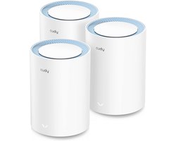 Mesh WiFi Systeem 3-Pack AC1200 voor Volledig Huisbereik - Router en Repeater