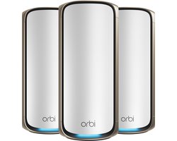 NETGEAR Orbi RBE973S - Mesh WiFi - WiFi Versterker - WiFi 7 - 27000 Mbps - Quad-Band - 3-Pack - Wit