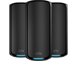 NETGEAR Orbi RBE973SB - Mesh WiFi - WiFi Versterker - WiFi 7 - Quad-Band - 3-Pack - Zwart