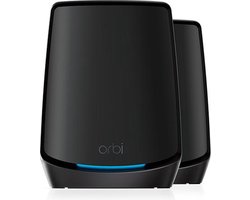 NETGEAR Orbi RBK862SB - Mesh WiFi - WiFi Versterker - WiFi 6 - 6000 Mbps - Tri-Band - 2-Pack - Zwart