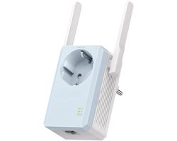 SCH® WIFI Versterker Stopcontact - WIFI Versterker - Lichtblauw - 16cm x 10cm x 10cm