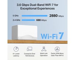 WiFi 7 Mesh Systeem 3-pack voor Huisbreed Dekking tot 650 m²