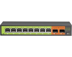 10-poorts 2.5Gb Schakelaar met 10G SFP Uplinks - Unmanaged, Fanless en Multi Gigabit