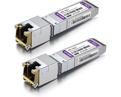 10G SFP+ RJ45 Mini-Gbic Module - CAT.6a/CAT7 Connector - 10GBase-T Transceiver - 30M - 2Packs