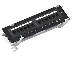 12 Poorts Cat5E Patch Panel UTP Ethernet met RJ45 Adapter