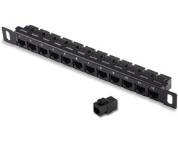 12-Poorts Monteerbaar Cat6 Patchpaneel voor Thuis, Kantoor en Industrieel Gebruik