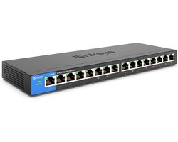 16 Poort Gigabit Netwerk Switch - Metalen Behuizing - Plug & Play Ethernet Switch voor Thuis en Kantoor