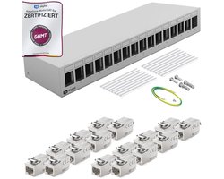 16-poorts patchpaneel voor keystone modules met 16x Cat.6a RJ45 jack voor optimale netwerkinstallatie