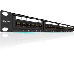 24-Poorts Cat6 Patchpaneel 10G Ondersteuning UTP 19-inch Netwerk