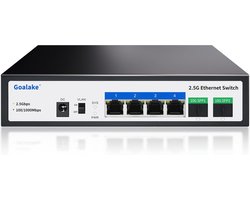 2.5G 4 Poorts Switch - 4 x 2.5G Base-T - 2 x 10G SFP+ - 60 Gbps Schakelcapaciteit - Metaal - Ventilatorloos - Desktopswitch