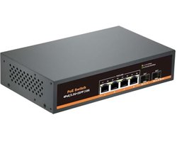 2.5G POE Schakelaar met 4 POE Haven en 2 SFP Haven