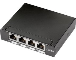 4-Poorts CAT6a Mini Patchpaneel met Metalen Behuizing voor Netwerkinstallaties