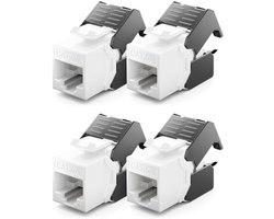 4x CAT6a Keystone Jack RJ45 Module - Geschikte Snap-In Montage voor 10GBit/s Netwerken