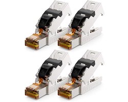 4x RJ45 Netwerkstekkers Gereedschapsloos voor LAN Ethernet - 10 Gbit/s CAT6a, CAT7, CAT8