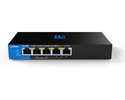 5-Poort 2.5G Multi-Gigabit PoE+ Switch - Stille, Uitbreidbare Netwerk Switch voor Thuis en Kantoor