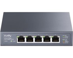 5-Poorts Multi-Gigabit Ethernet Switch 2.5 Gbit/s RJ45 voor Bureau of Wandmontage