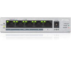 5-Port Gigabit Switch met PoE+ - 60 Watt Budget voor MKB