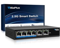 6-poorts 10Gb Ethernet Switch met 4x2.5G en 2x10G poorten