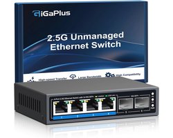 6-poorts 2.5Gb onbeheerde Ethernet-switch met 4*2.5G Base-T en 2*10G SFP+ poorten