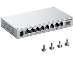 8-poorts 2,5 Gb Web Managed Switch met 10G SFP+ en magnetische voetjes – LACP/QoS/VLAN/IGMP beheersysteem voor Homelab en professionele netwerken
