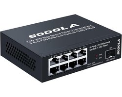 8-poorts 2,5 Gbit Switch Unmanaged met 10G SFP+ - 100 Gbps Switching Capaciteit en Ventilatorloze Werking